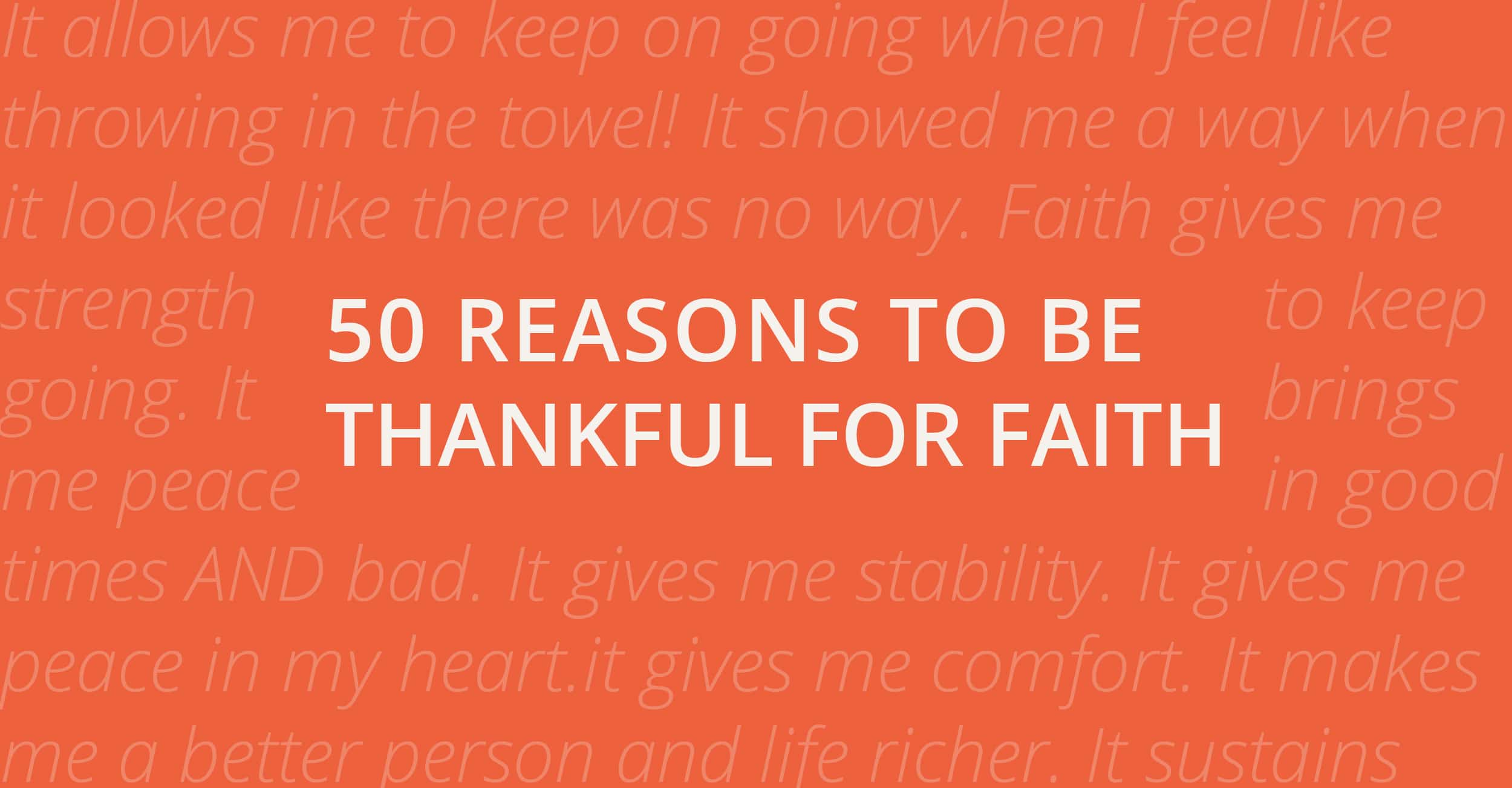 50 Reasons to be Thankful for Faith